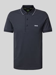 Regular Fit Poloshirt mit Label-Stitching Modell 'Paule' von BOSS Green Blau - 23