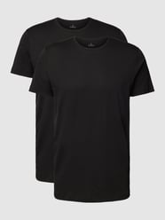 T-Shirt mit Rundhalsausschnitt im 2er-Pack von RAGMAN Schwarz - 41