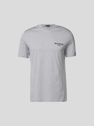 T-Shirt mit Label-Stitching von Balmain Grau / Schwarz - 43