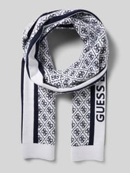Gebreide sjaal met labelstitching, model 'SEVYN' van Guess - 27