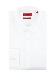Slim Fit Business Hemd mit Teilungsnähten von HUGO Weiß - 48