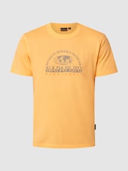 T-shirt van katoen, model 'Macas' van Napapijri Oranje - 27