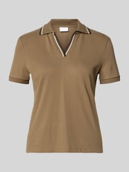 Koszulka polo o kroju regular fit z dekoltem w serek i paskami w kontrastowym kolorze od Jake*s Collection - 25