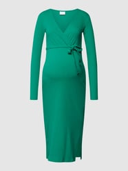 Zwangerschapsjurk in midilengte in wikkellook, model 'MLROSINA' van Mamalicious Groen - 19