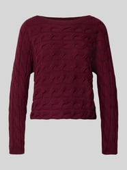 Regular Fit Pullover in Strick-Optik von Oui Bordeaux - 10