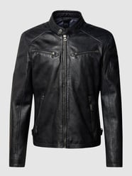 Regular Fit Lederjacke im Biker-Look Modell 'Marc' von Gipsy Blau / Türkis - 14