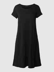 Knielange T-shirtjurk van viscosemix met steekzakken van More & More Zwart - 40