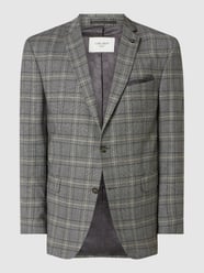 Modern fit 2-knoops colbert met stretch, model 'Seal' van Carl Gross Grijs / zwart - 2