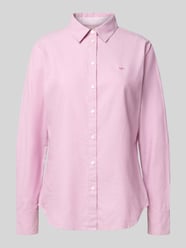 Regular fit overhemdblouse met logostitching van Fynch-Hatton Fuchsia - 33