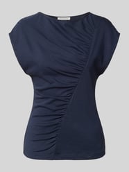 t-shirt z okrągłym dekoltem i drapowaniami od Christian Berg Woman - 6