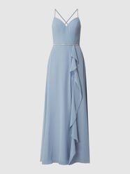 Abendkleid aus Chiffon mit Kettchendetail von Luxuar Blau - 47