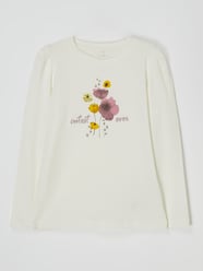 Shirt met lange mouwen en biologisch katoen, model 'Tuna'  van Name It Wit - 46