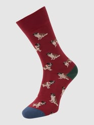 Skarpety we wzory na całej powierzchni  od Dilly Socks Bordowy - 33