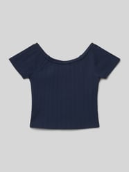 T-shirt o kroju slim fit z odkrytymi ramionami od s.Oliver RED LABEL - 4