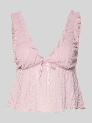 Top z koronki z wiązanym detalem od Gina Tricot - 2