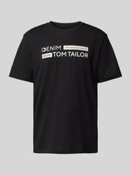 T-Shirt mit Label-Print Modell 'Type H' von Tom Tailor Denim Schwarz - 31