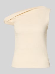 T-Shirt mit asymmetrischem Ausschnitt von Jake*s Collection Beige - 19
