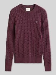 Regular Fit Pullover aus Baumwoll-Mix mit Logo-Stitching von GANT Bordeaux - 20