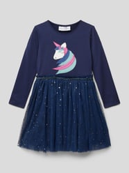 Mini-jurk met motiefapplicatie van Happy Girls Blauw - 47