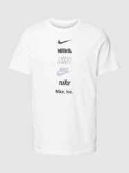 T-Shirt mit Label-Motiv-Print von Nike Weiß - 16