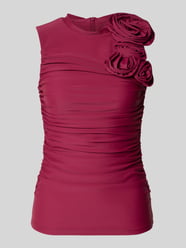 Slim Fit Bluse mit floralem Besatz Modell 'Orchida' von YAS Bordeaux - 31