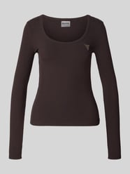 Longsleeve in Ripp-Optik mit Label-Applikation Modell 'COLETTE' von GUESS Activewear - 35