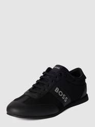 Sneakers met labelprint in metallic, model 'Rusham' van BOSS Zwart - 25
