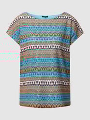 Blouseshirt met structuurpatroon van More & More Turquoise - 38