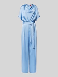 Regular Fit Jumpsuit aus Satin Modell 'KASMINA' von HUGO Blau - 18