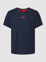 T-Shirt mit Label-Print Modell 'Linked' von HUGO Blau - 10