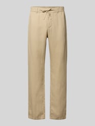 regular fit linnen broek met elastische band van GANT Beige - 42