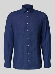 slim fit zakelijk hemd van linnen met kentkraag van Seidensticker - 43