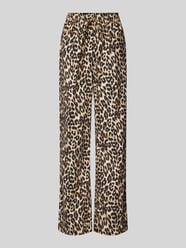 Flared Stoffhose mit Animal-Print Modell 'Rita' von LOLLYS LAUNDRY Braun - 41