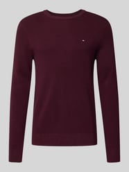 Regular fit gebreide pullover van zuiver katoen van Tommy Hilfiger Bordeaux - 30