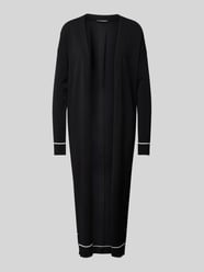 Longcardigan mit gerippten Abschlüssen von comma Schwarz - 40