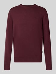 relaxed fit gebreide pullover van puur katoen van bugatti Bordeaux - 21