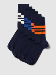 Socken im 6er-Pack mit Kontraststreifen von Jockey Blau - 36