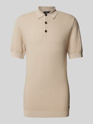 Slim Fit Poloshirt mit Strukturmuster von Matinique Beige - 33