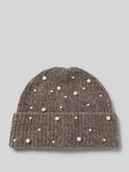 Mütze mit Perlenapplikation von PIECES Beige - 18