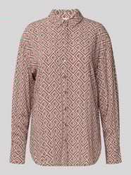 Bluzka koszulowa o kroju regular fit z wiskozy z graficznym wzorem od Christian Berg Woman Fuksjowy - 28