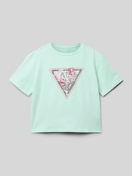 T-Shirt mit geripptem Rundhalsausschnitt von Guess - 12