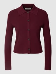 Strickjacke mit Umlegekragen von Marc O'Polo Rot - 41