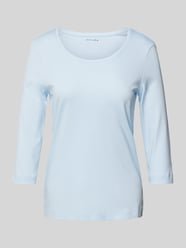 T-Shirt mit 3/4-Arm in unifarbenem Design von Christian Berg Woman Blau - 35