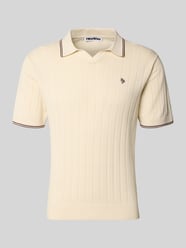 slim fit gebreid shirt met geborduurd logo van REVIEW - 6