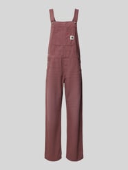 Straight Leg Latzhose mit Label-Patch Modell 'Bib' von Carhartt Work In Progress Pink - 7