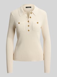 Slim Fit Langarmshirt aus Viskose-Mix mit Knöpfen von Lauren Ralph Lauren Beige - 4