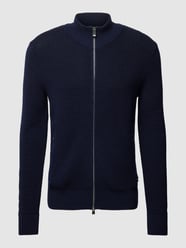 Gebreid jack met geribde opstaande kraag, model 'Mabeo' van BOSS Blauw - 11