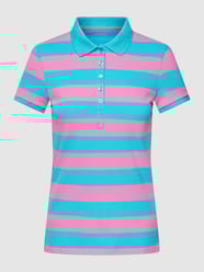Poloshirt met streepmotief van Montego Blauw / turquoise - 42