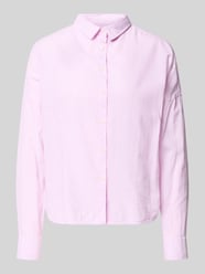 regular fit blouse van mix van katoen en linnen model 'LUCY' van 0039 Italy Fuchsia - 15