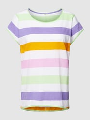 T-Shirt mit Blockstreifen von Esprit Lila - 19